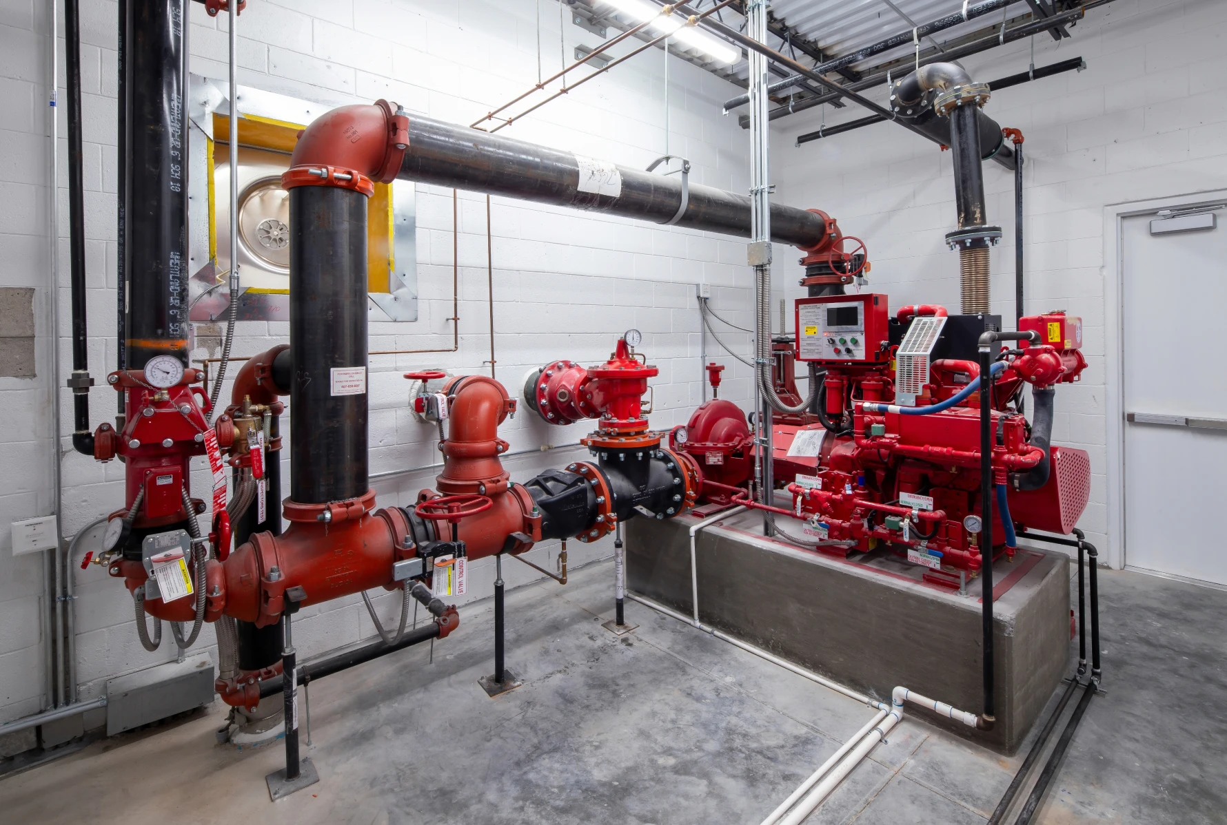 Fire protection equipment in utility room