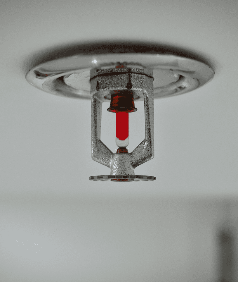 Ceiling-mounted fire sprinkler system