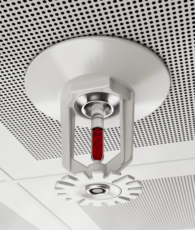 Close-up of fire sprinkler head